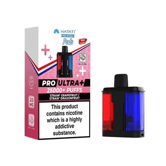 HAYATI PRO ULTRA+ 25K REFILL STRAW' GRAPEFRUIT / STRAW' DRAGONFRUIT 20MG