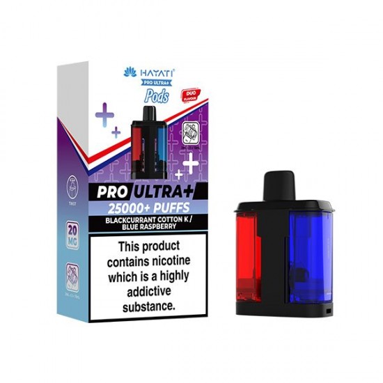 HAYATI PRO ULTRA+ 25K REFILL BLACKCURRANT COTTON K / BLUE RASPBERRY 20MG