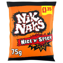 Nik Naks Nice 'N' Spicy 75g (20 Pack) Price Marked £1.35