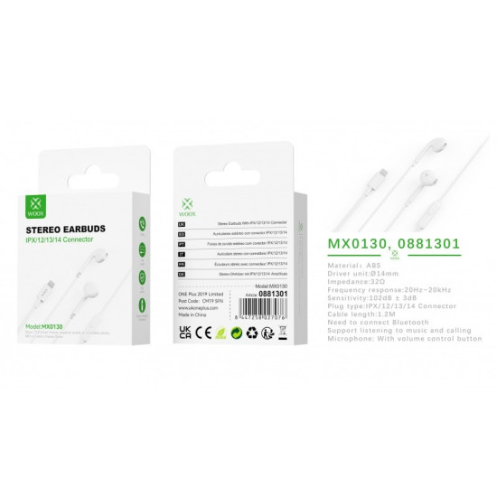 WOOX Stereo Earbuds I-Phone (MX0130) 