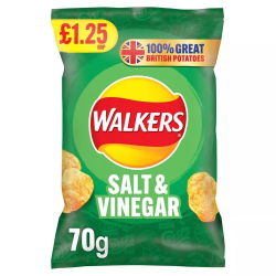 Walkers salt & vinegar 18x70g