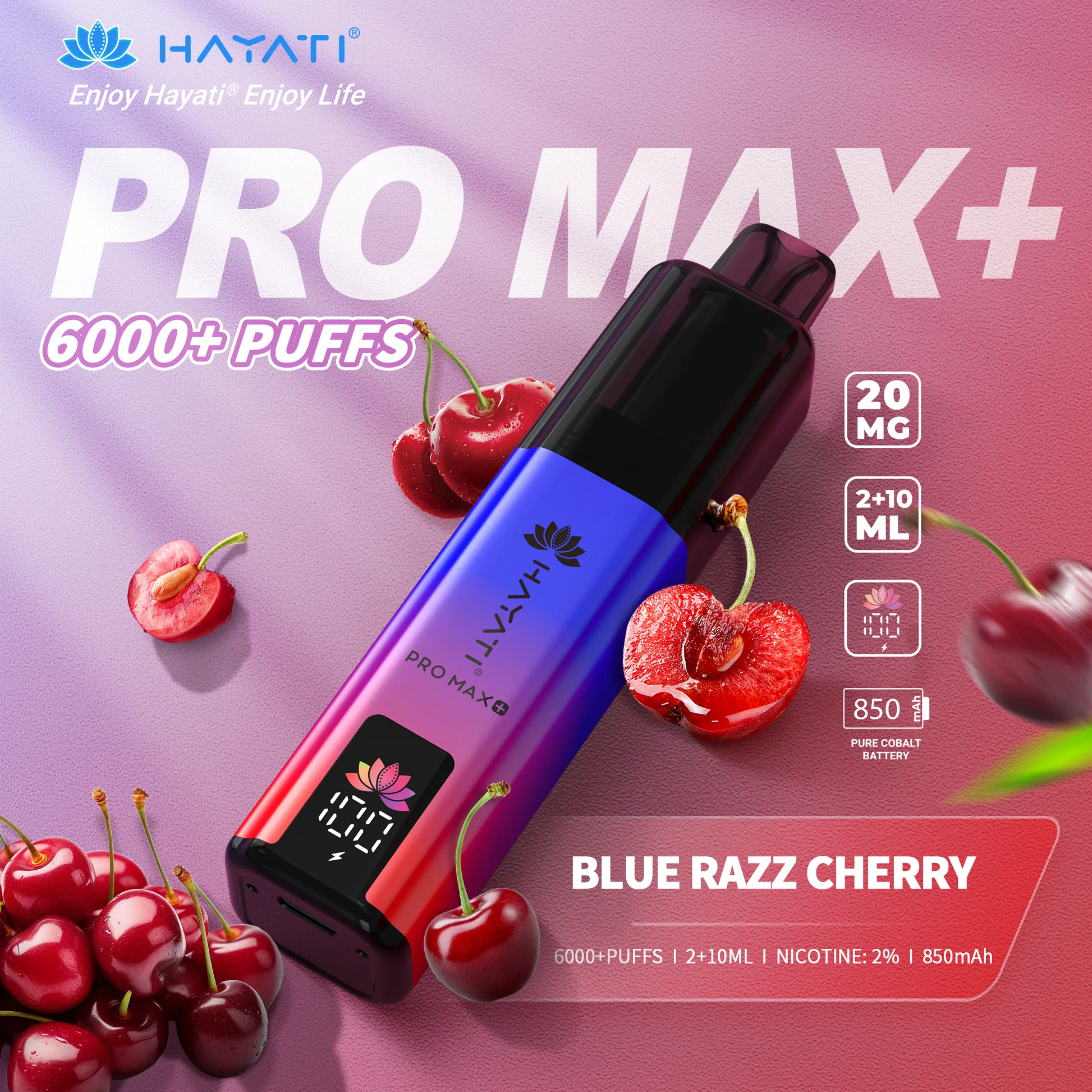 Hayati Pro Max+ 6000 Prefilled Vape Kit Blue Razz Cherry 20mg
