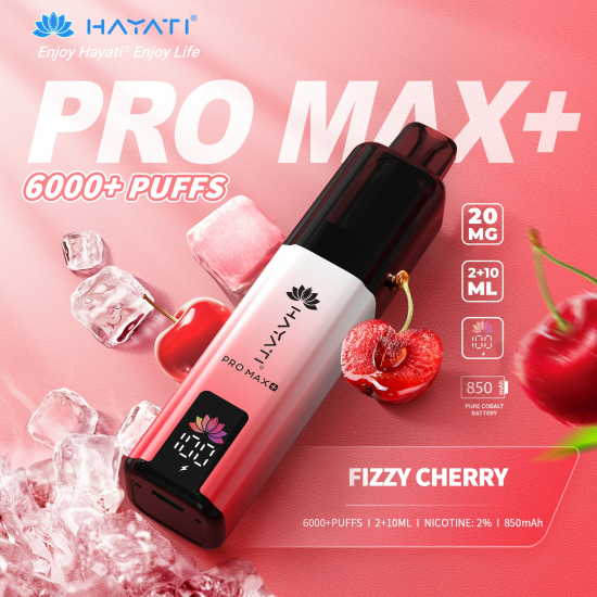 Hayati Pro Max+ 6000+puffs Fizzy Cherry