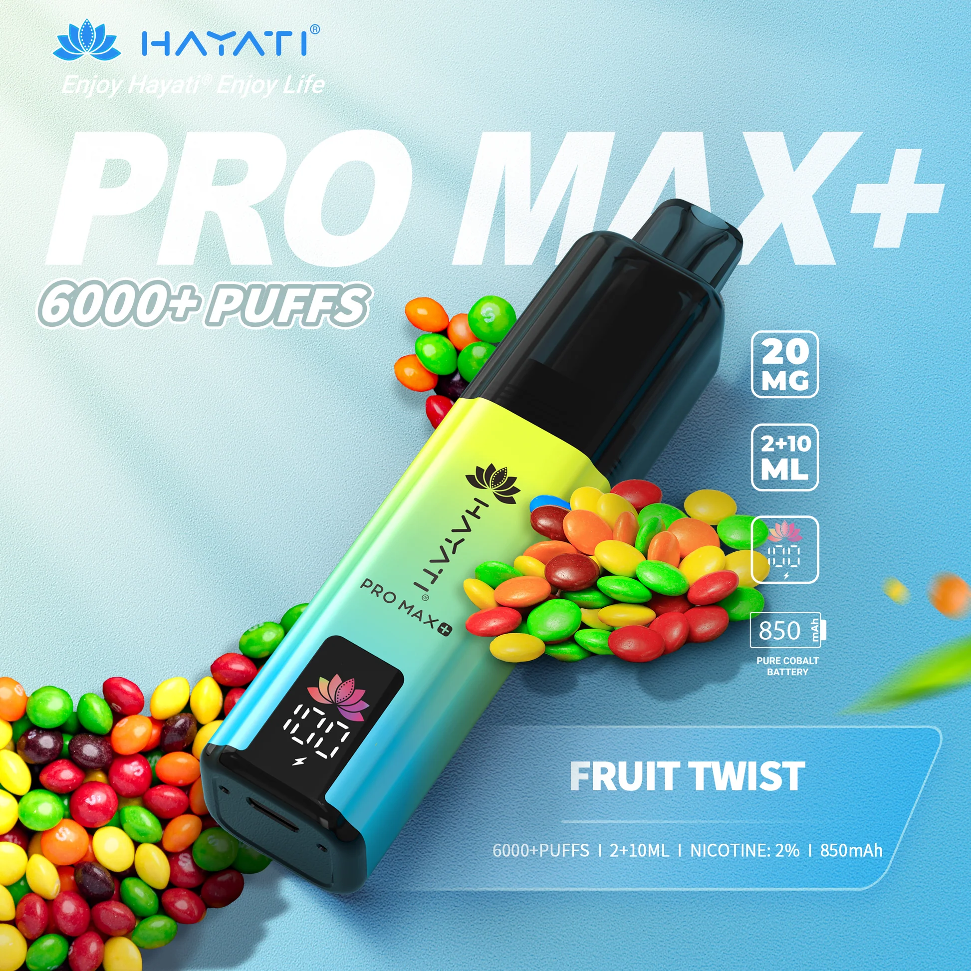 Hayati Pro Max+ 6000 Prefilled Pod Vape Kit Fruit Twist 20mg