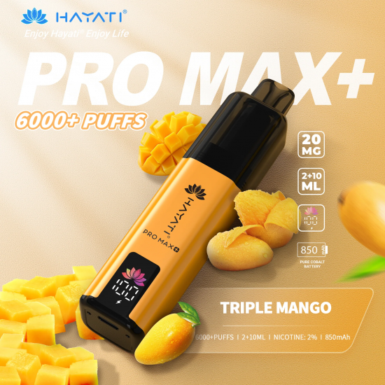 Hayati Pro Max+ 6000+puffs Triple Mango