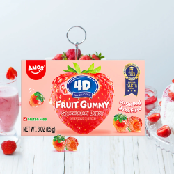 Amos 4D Fruit Gummy Strawberry Burst Theater Box 3oz x 12