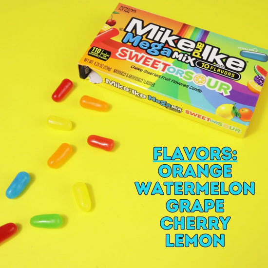 Mike & Ike Mega mix Sweet Or Sour theatre box 120g