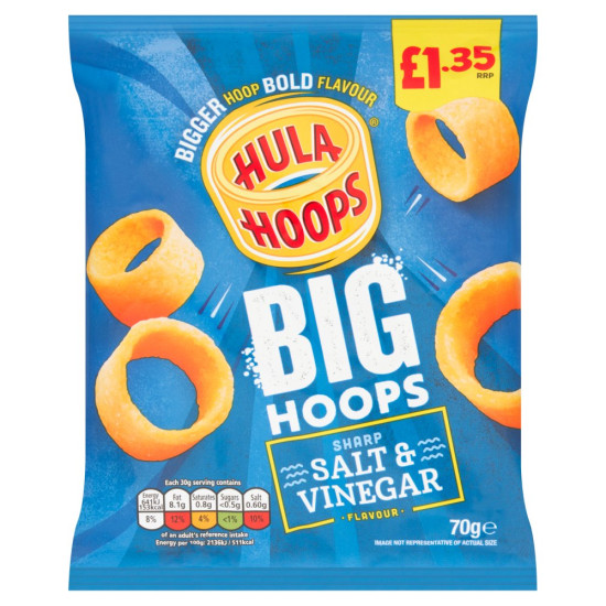 Big Hoops Big Hoops Sharp Salt & Vinegar Flavour 70g PMP £1.35