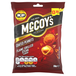 KP Mccoys Flame Grill Steak Flavour Coated Peanut PMP £1.35