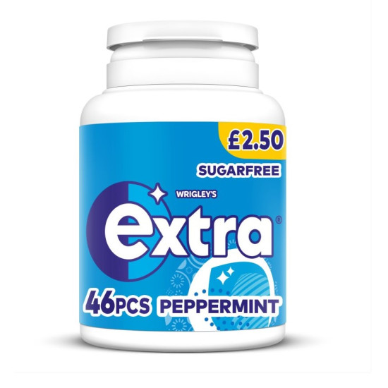 Extra Peppermint Chewing Gum Sugar Free £2.50 PMP Bottle 46 Pieces