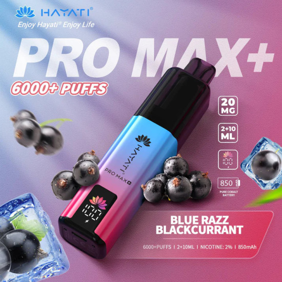 Hayati Pro Max+ 6000 Puffs 20mg - Blue Razz Blackcurrant