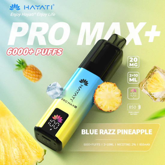 Hayati Pro Max+ 6000 Puffs 20mg - Blue Razz Pineapple
