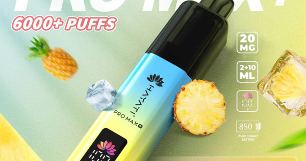 hayati pro max pineapple ice Hayati Pro Max+ 6000 Prefilled Pod Vape Kit Blue Razz Pineapple