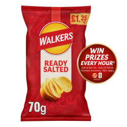 Walkers Ready Salted Crisps 70g (18 Pack) Price Marked £1.35