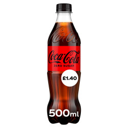 Coca Cola Zero Sugar Bottle 500ml PMP £1.40 - 12 Pack Coca Cola Zero Sugar Bottle 500ml PMP £1.40 - 12 Pack