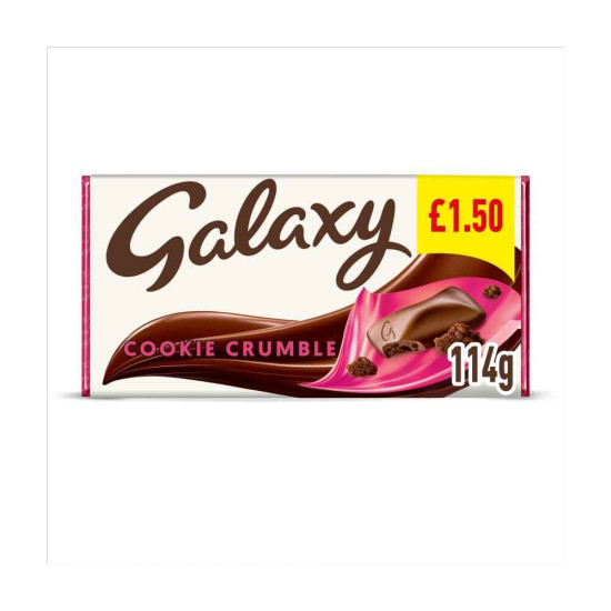 Galaxy Cookie Crumble & Milk Chocolate Block Bar 114g PMP £1.50