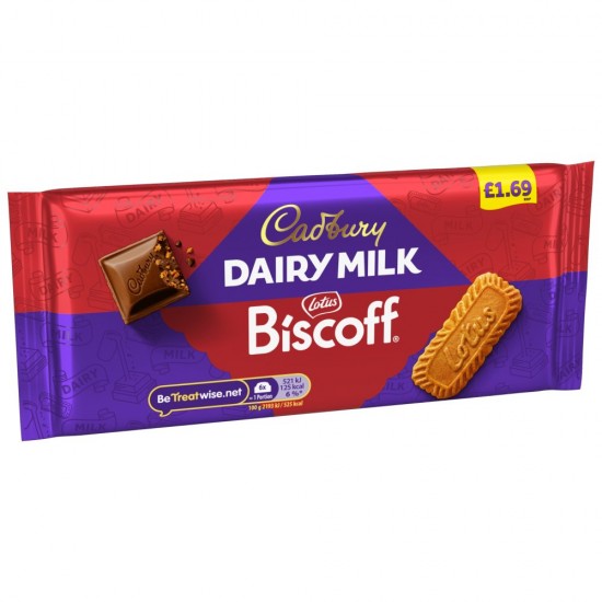 Cadbury Dairy Milk Biscoff Biscuit Chocolate Bar 95g PMP £1.69