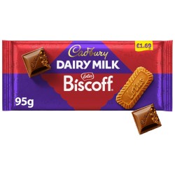 Cadbury Dairy Milk Biscoff Biscuit Chocolate Bar 95g PMP £1.69