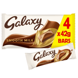 Galaxy Smooth Milk Chocolate Snack Bars Multipack Vegetarian 4x42g