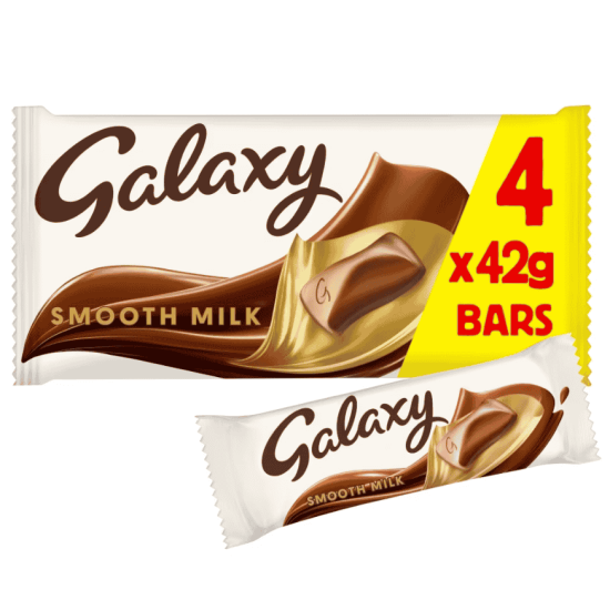 Galaxy Smooth Milk Chocolate Snack Bars Multipack Vegetarian 4x42g