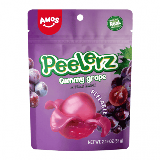 Amos Peelerz Gummy Grape 170g - 12CT