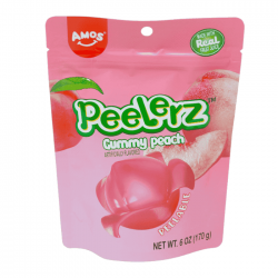 Amos Peelerz Gummy Peach 170g - 12CT