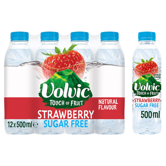 Volvic Touch of Fruit Low Sugar Strawberry Natural Flavoured Water 500ml