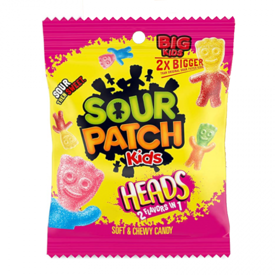 Sour Patch Kids Big Heads Peg Bag 5oz 141g - Case