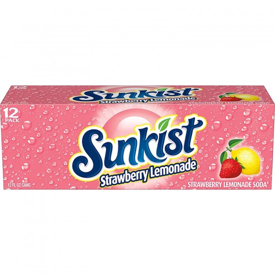 Sunkist Strawberry Lemonade 12oz (355ml)-12CT