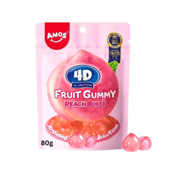 Amos 4D Gummy Burst Peach 80g