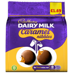 Cadbury Dairy Milk Caramel Nibbles Standard Bags Price Marked £1.69 Cadbury Dairy Milk Caramel Nibbles Standard Bags Price Marked £1.69