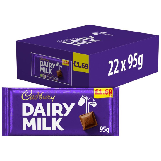 Cadbury Dairy Milk Chocolate Bar 95g PMP £1.95