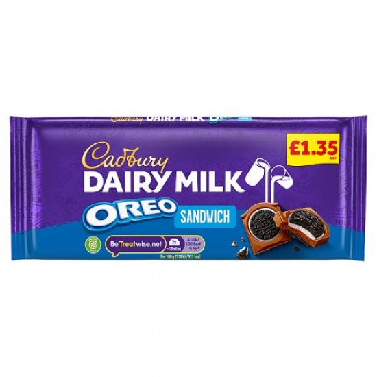 Cadbury Dairy Milk Oreo Sandwich  15x96g  £1.35 