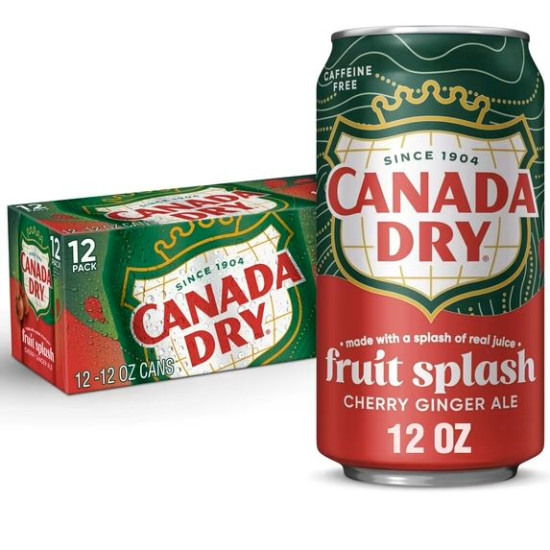Canada Dry Caffeine Free Fruit Splash Cherry Flavoured 355ml