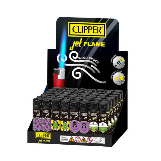 Clipper Reusable Printed Lighter 48pack