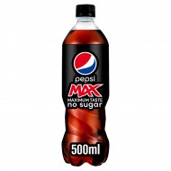 Pepsi Max No Sugar Cola Bottle 500ml GB