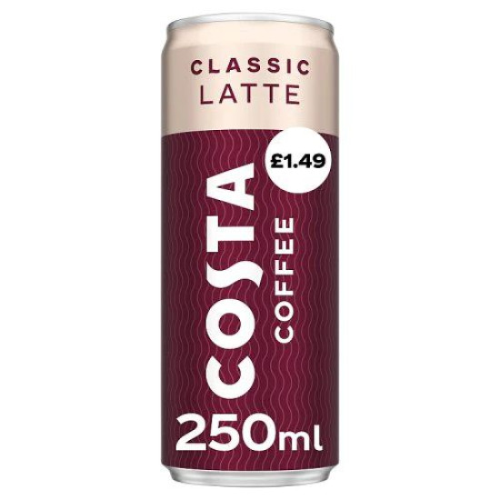 Costa Coffee Latte 250ml Price Mark £1.49