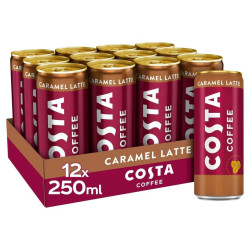 Costa Coffee Latte Caramel 12 Cans x 250ml PMP £1.49