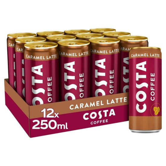 Costa Coffee Latte Caramel 12 Cans x 250ml PMP £1.49