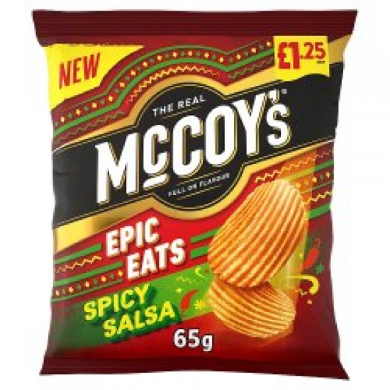 McCoy's Spicy Salsa Flavour Ridge Cut Potato Crisps 65g 