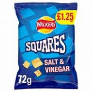 Walkers Squares Salt & Vinegar Snacks £1.25 RRP PMP 72g