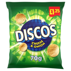 Disco Cheese & Onion Flavour Price Marked £1.35