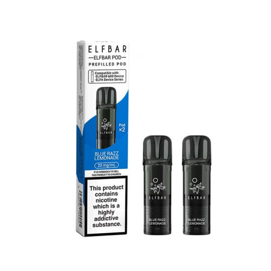 Elf Bar 600 Compliant Prefilled Pods 2 Pack [Blue Razz Lemonade / 20mg]
