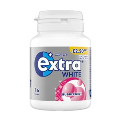 Extra White Bubblemint Bottle Price Marked £2.50