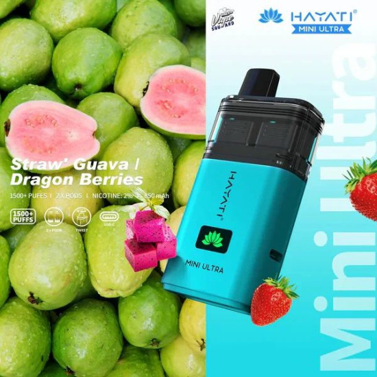 Hayati Mini Ultra 1500+ - Straw’ Guava/ Dragon Berries