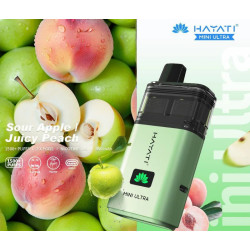 Hayati Mini Ultra 1500+ Puff - Sour Apple/Juice Peach Hayati Mini Ultra 1500+ Puff - Sour Apple/Juice Peach