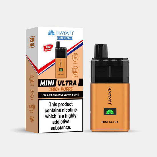 Hayati Mini Ultra 1500+ Puffs- Cola Ice/ Orange Lemon &Lime Hayati Mini Ultra 1500+ Puffs- Cola Ice/ Orange Lemon &Lime