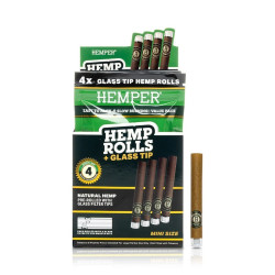 Hemp Rolls + Glass Tip 4 pack
