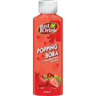 Just Drink Poppoing Boba Strawberry  350ml  Just Drink Poppoing Boba Strawberry  350ml