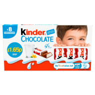 Kinder Chocolate 8 x 12.5g (100g) PMP £1.65
